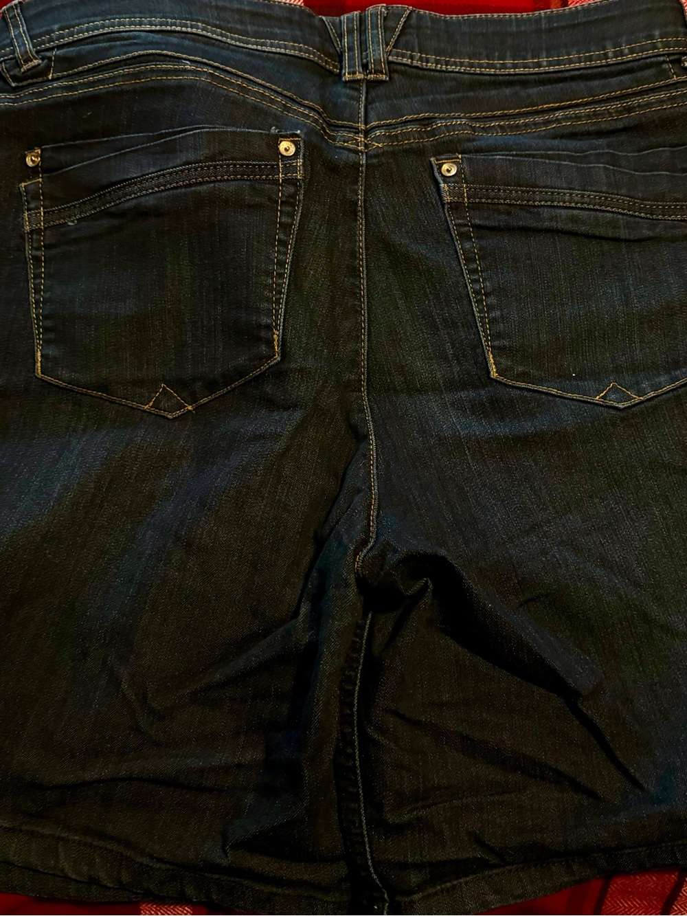 Democracy Dark Blue Denim Bermuda Shorts - Picture 2 of 3